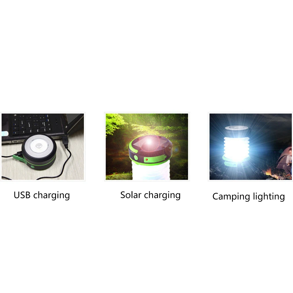 Солнечный складной ручной фонарь складной походный фонарь наружный USB Перезаряжаемый фонарь для палатки