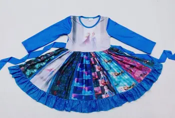 

Fancy forzen baby girl long sleeve twirl dress boutique children's clothing
