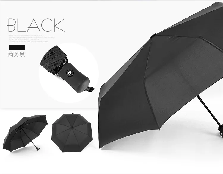 Customizable Logo Advertising Umbrella Fully Automatic Folding Umbrella shang wu san Three Fold Umbrella Gift Umbrella Men And W