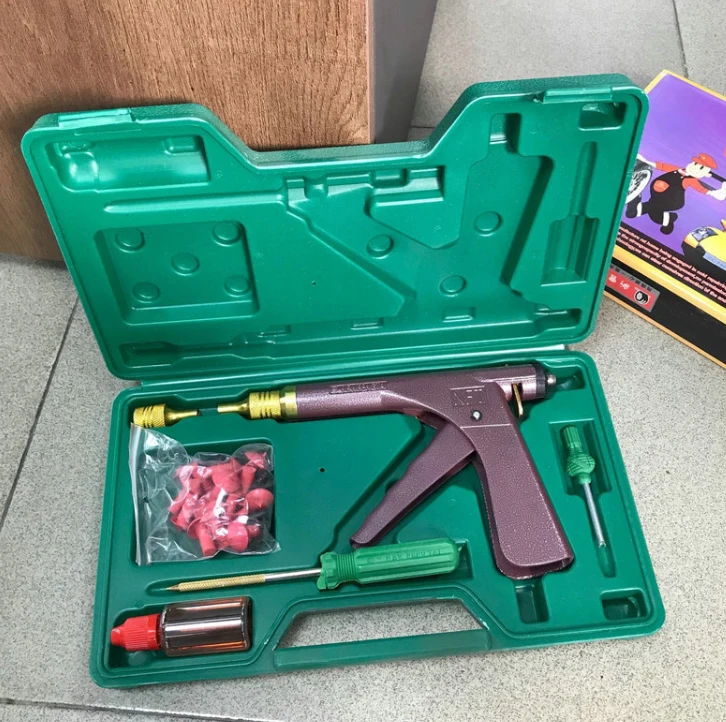 

Пистолет для вакуумного ремонта шин, универсальный комплект инструментов для ремонта плоских шин мотоциклов и электромобилей