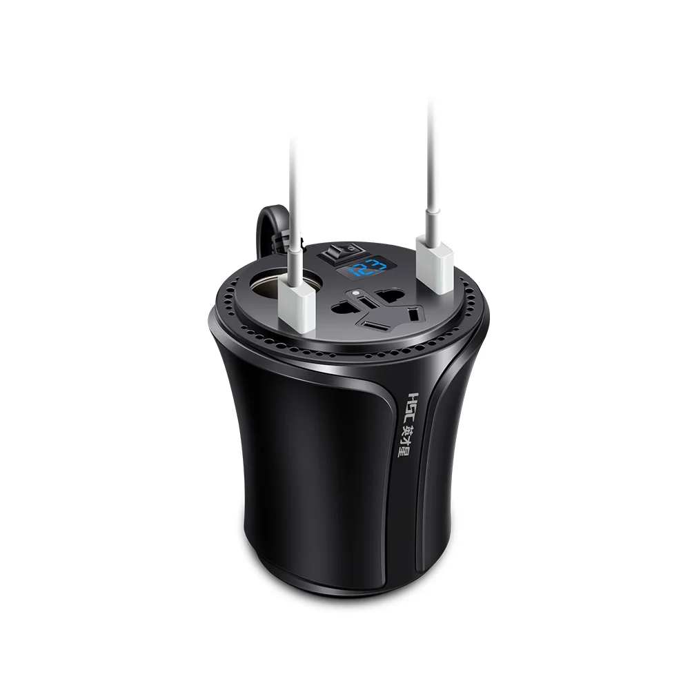 Порт ableDC12V в AC 220 В автомобильный инвертор QC3.0 Порт двойной зарядное устройство USB универсальный контроль напряжения батареи независимый переключатель