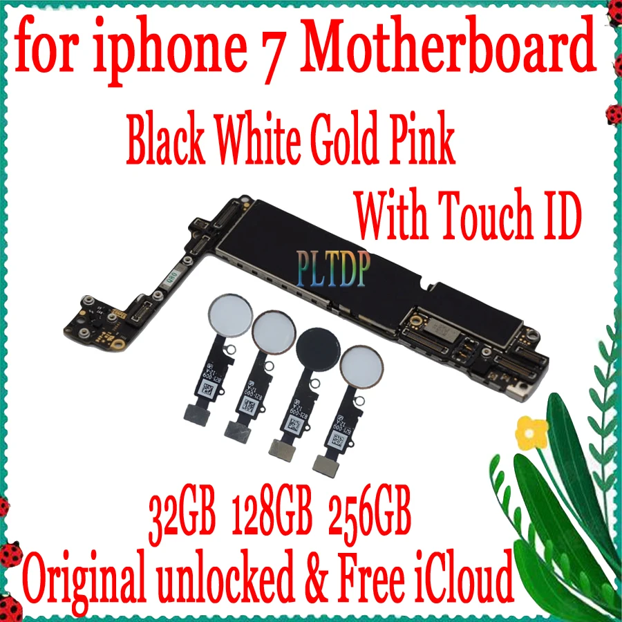 Материнская плата для iphone 7 4 дюйма разблокированная материнская с Touch ID/NO ID 100%