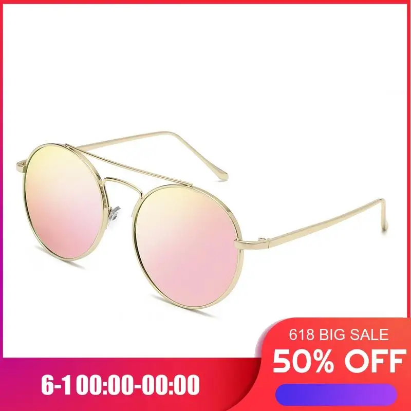 

Metal round sunglasses ladies colorful small frame retro nostalgic pink gafas de sol UV400 classic travel multicolor sunglasses
