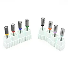 5 in 1 karbür çok fonksiyonlu tırnak matkap B 3/32 2-Way Nail karbür Bit-ekstra ince 4 X kaba elektrikli matkap makinesi (gümüş)