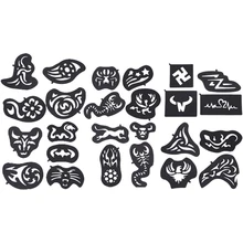 25 шт. трафарет для волос для татуировок, резные волосы, мужские татуировки, узоры для салона, парикмахерский инструмент, высокое качество