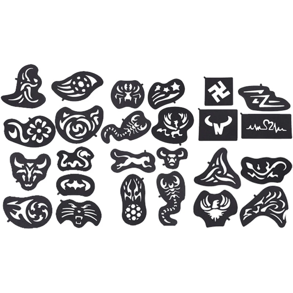 25 Pcs Hair Stencil For Tattoos Carved Hairs Men Tattoos Patterns Salon Barber Tool High Quality Tattoo Stencils Aliexpress