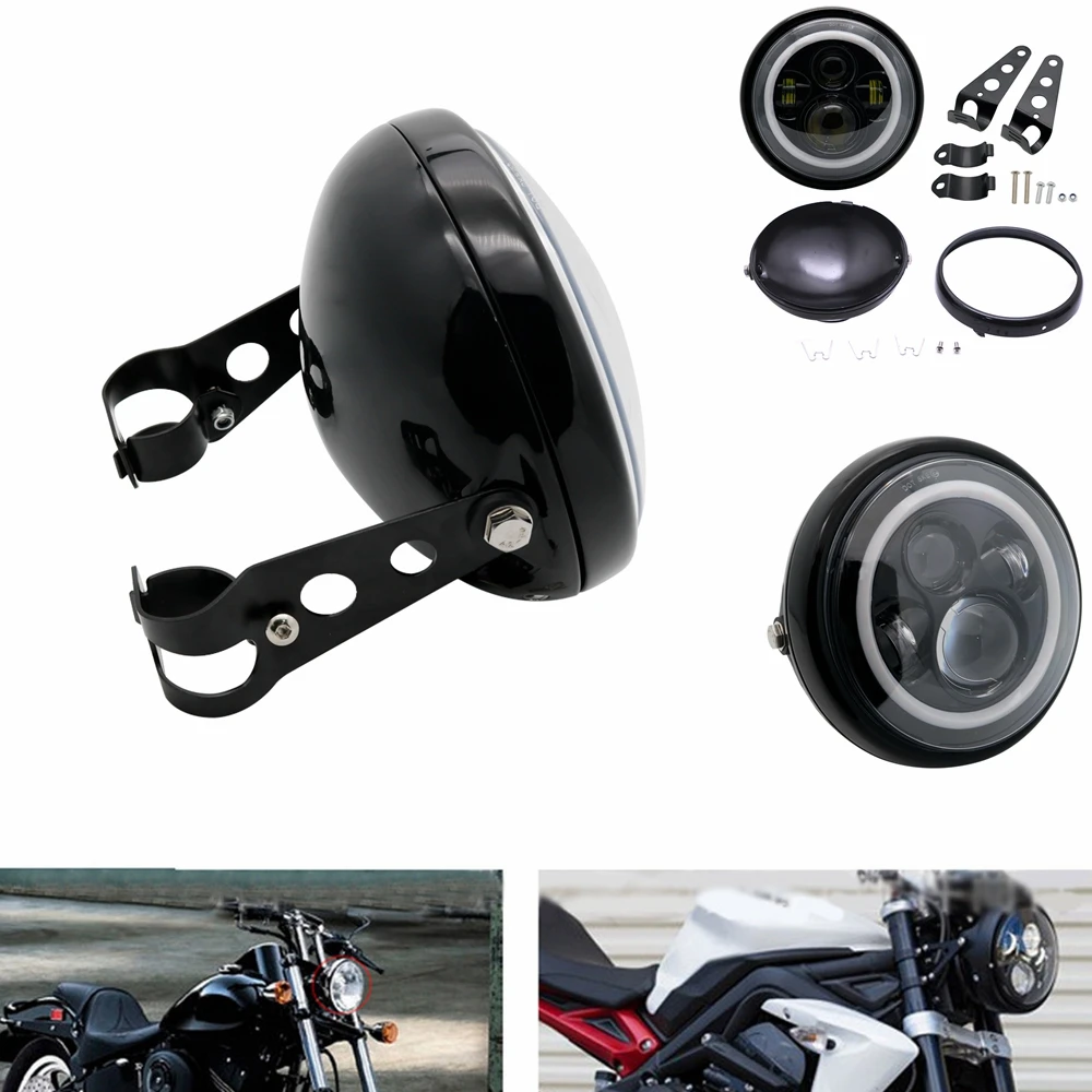 7 дюймов мотоцикл светодиодный фары лампы для Touring FLD фара двигателя лампы LED DRL с кольцо «Ангел»