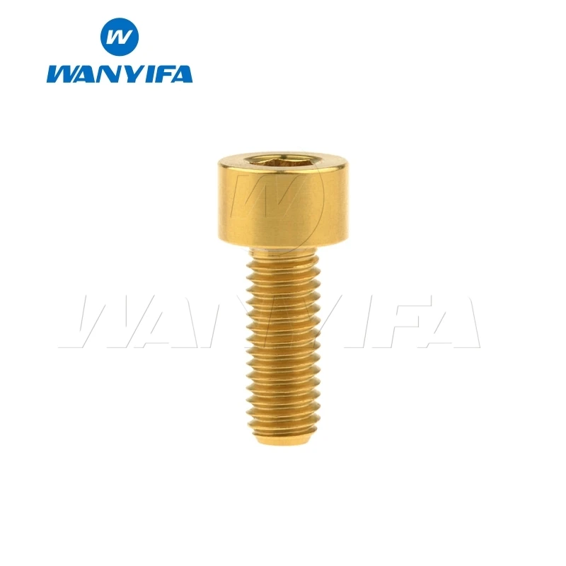 M5x16 Gold Wanyifa M5x10 12, 16, 18, 20, 25 30 35, 40 45 50 55 60 мм шестигранный ключ клеймо Винт С Титановым болтом для Велосипедный вынос руля велосипеда части - Цвет: M5x16 Gold