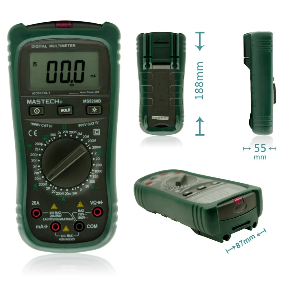 Mastech MS8260B Цифровой мультиметр DMM вольт палка тестер Электрический LCR метр Бесконтактный детектор напряжения