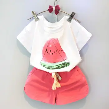 

Girls Short-sleeved T-shirt Suit 2020 New Summer Children's Clothing Girl Fashion Western Style Casual Fashion Sports Set