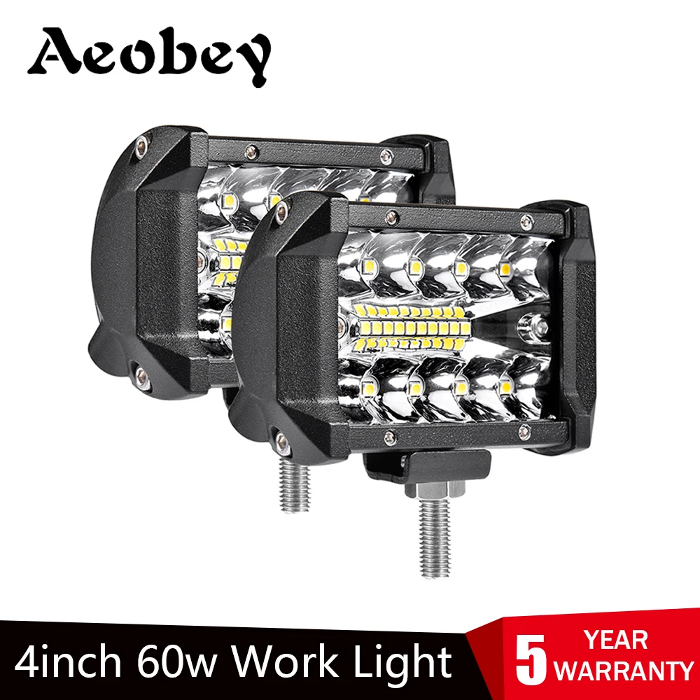 Светодиодсветильник вая балка Aeobey 4 дюйма 60 Вт водонепроницаемая светильник для рабочего вождения
