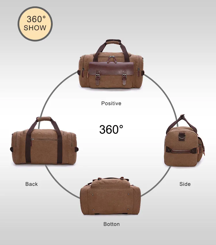 Canvas travel  hand bag  high capacity hand bag  manufacturers  custom hand bag