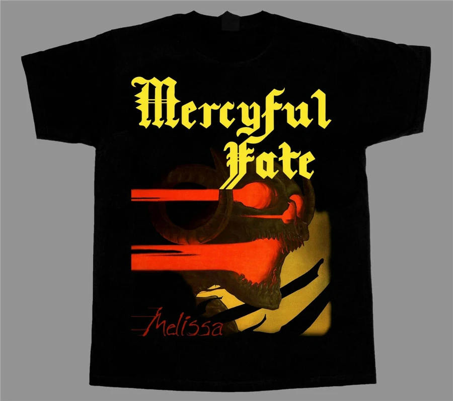 MERCYFUL FATE MELISSA➃ Новая Черная футболка с коротким рукавом Футболка новейший стиль
