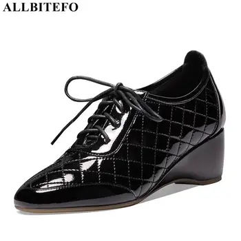 

ALLBITEFO large size:34-42 genuine leather thick heels women shoes brand high hee;ls women high heel shoes autumn women heels