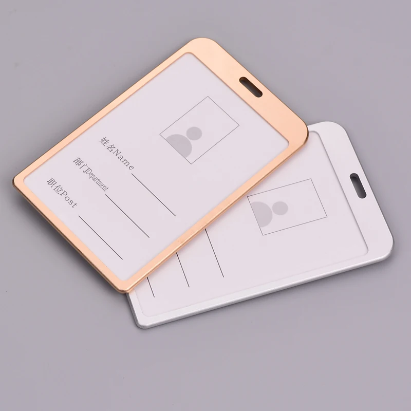 1PC de aleación de aluminio titular de la tarjeta de identificación titular de Metal Vertical ID caso accesorios para enfermeras