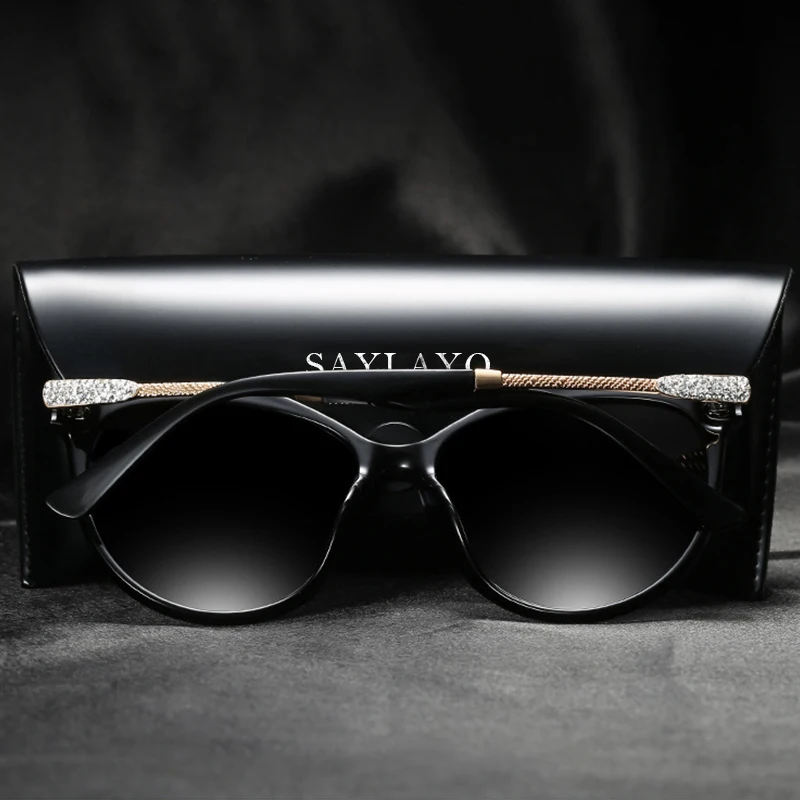 SAYLAYO новые роскошные поляризованные женские солнцезащитные очки модные круглые