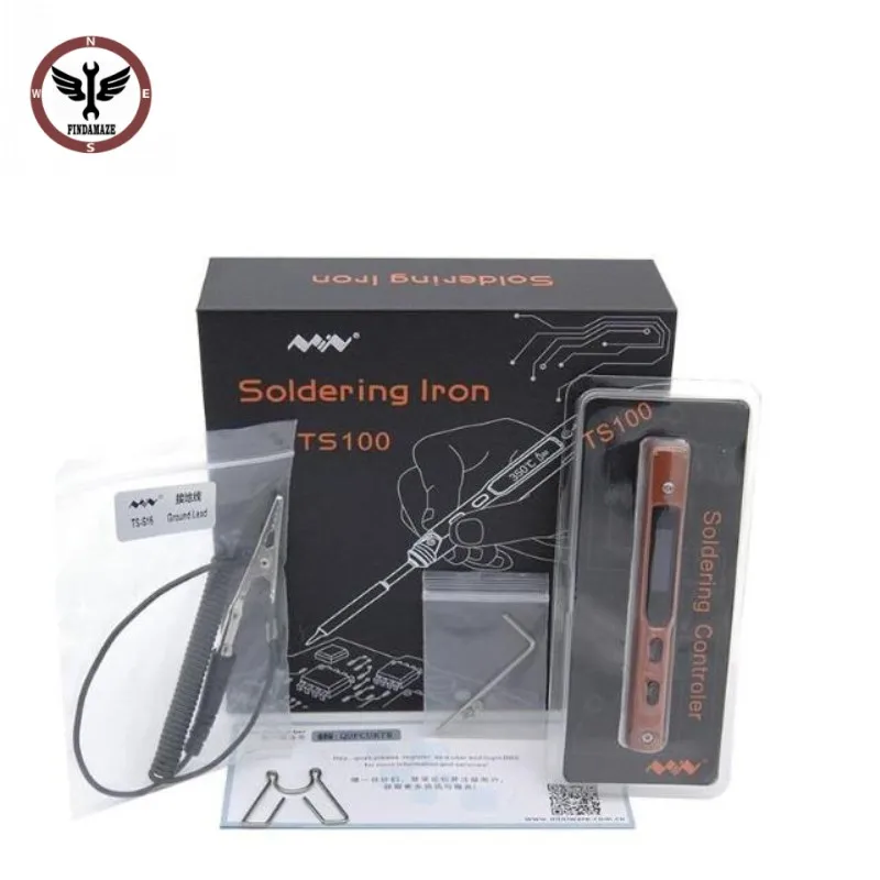 FINDAMAZE мини-обновление TS100 цифровой OLED программируемый интерфейс DC5525 паяльная станция встроенный чип STM32