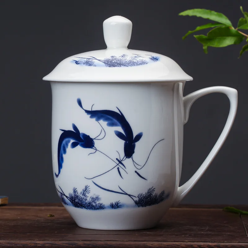 Jingdezhen чайная кружка 900 мл керамические кофейные кружки большой объем для воды чашки чая чашки Посуда для напитков чайный набор кунг-фу контейнер Декор - Цвет: D Style