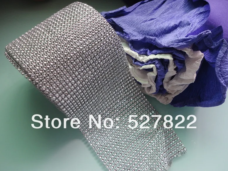 Wholesale -Hot Sell 4.5 10 Yards 24 Row Wedding Decoration Diamond Mesh Roll Rhinestone Ribbon Crystal Wrap FREE SHIPPING1.JPG