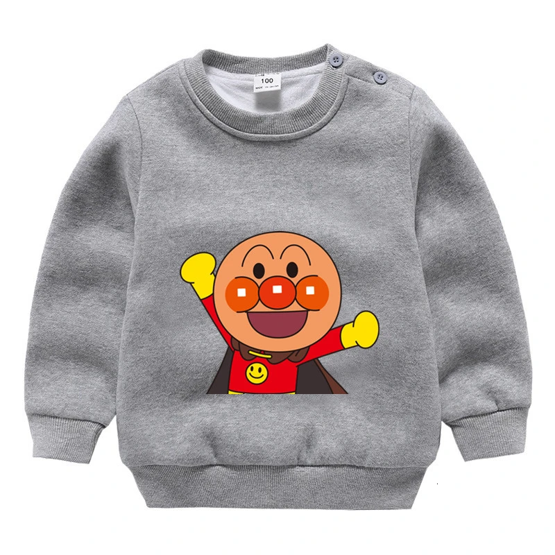 as picture От 3 до 9 лет аниме Anpanman плюс бархатный свитер для мальчиков и девочек смешной Сращивание Цвет ребенок o-образным вырезом Топы Дети мультфильм ребенок - Цвет: as picture