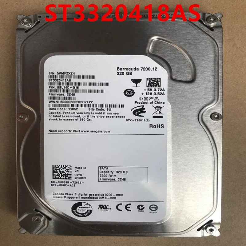 95% Новый оригинальный жесткий диск для Seagate 320 ГБ 3 5 дюйма SATA ГБ/сек. 16 Мб 7200 об/мин