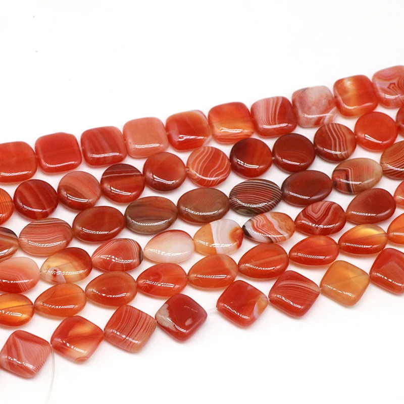 

Natural Red Agates 13/15/18mm Round Oval Pear Square Beads For DIY Bracelet Necklace Jewelry Wholesale Free Shipping TR526