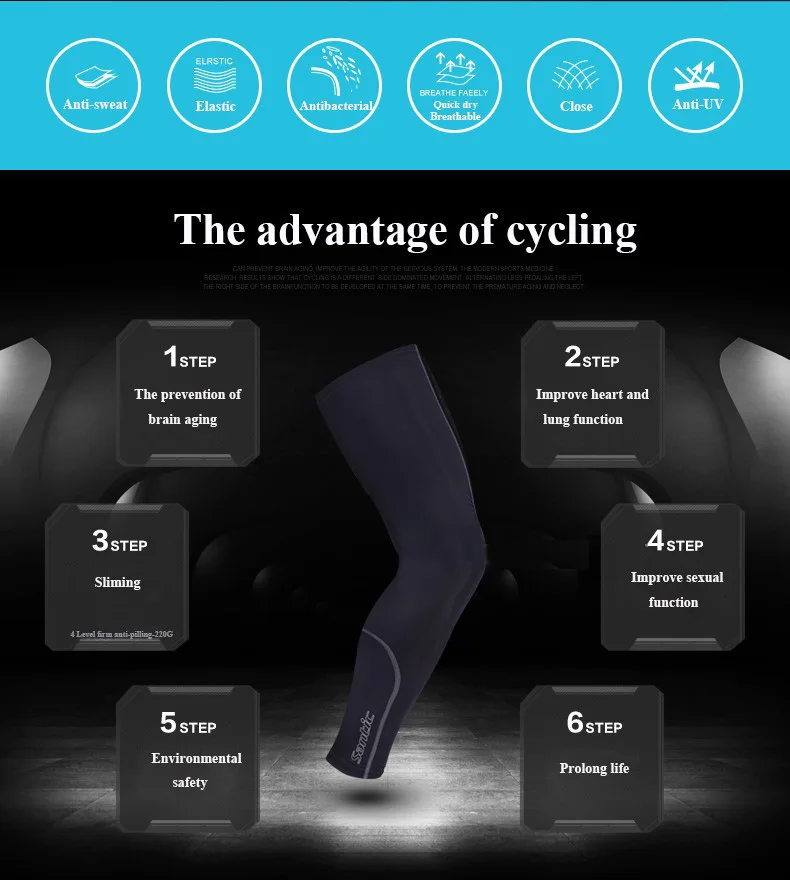 Santic велосипедные гетры для велосипеда Ciclismo велосипедная нога колено рукав анти-пот УФ Защита Perneras Ciclismo S35190901H