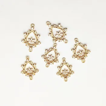 

New arrival! 30x20mm 40Pcs Cubic Zirconia/Copper Connector for Necklace/Earrings DIY making parts,Jewelry Findings & Components