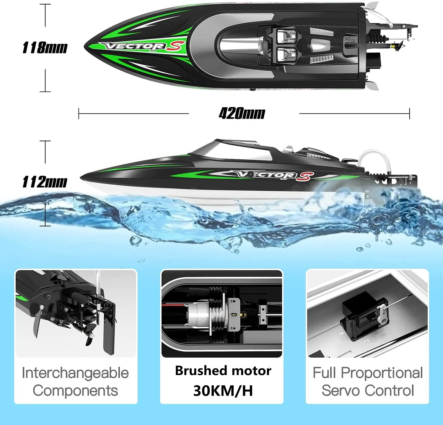 Large-Scale 47CM Remote-Controlled Ship 40+ MPH High Speed Racing Boat  Model Speedboat Kids Gifts RC Toys With LED Light - AliExpress