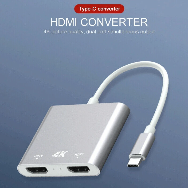ABKT-type-C-HDMI высокое разрешение 4K тот же экранный преобразователь 1 вход 2 видео кабель Разделенный экран видео кабель конвертер