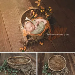 Accessoires de photographie de nouveau né, panier en rotin fait à la main, Vintage, conteneur, boîte pour séance Photo, garçon, accessoires de fond 