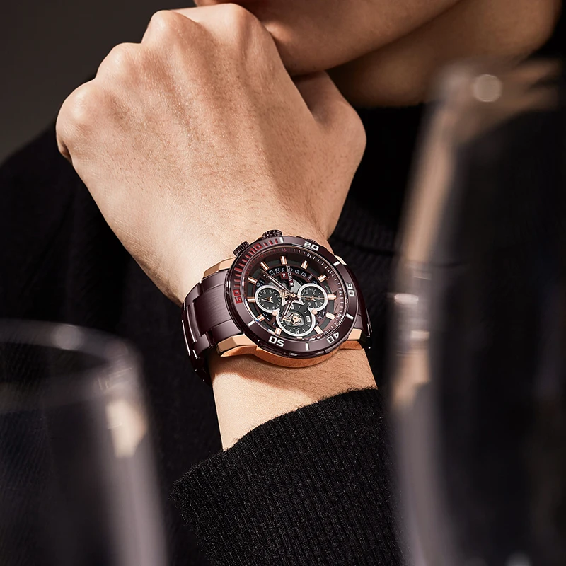 NAVIFORCE Men’s Watches Waterproof Steel Quartz Watch Men Military Chronograph Sport Wrist Watch Male Clock Relogio Masculino