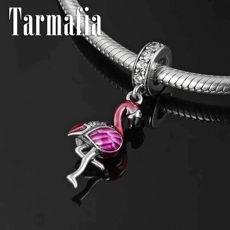 

Fashion INS Style 925 Sterling Silver Beautiful flamingo Pendant Bead for Jewelry Making Fit Original Pandora Charms Bracelet