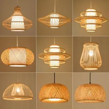

Chinese Bamboo LED pendant light Lighting Garden Restaurant Pendant lamp Hotel Farm Teahouse Lantern Tatami Bamboo Hanging Lamp