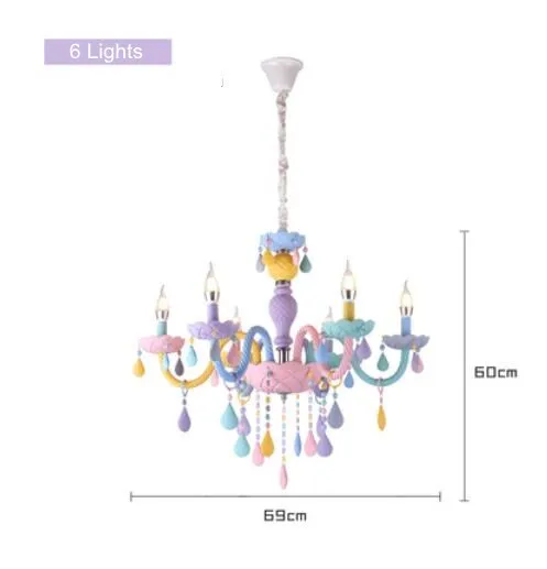 6 Lights Современная люстра, освещение для детской комнаты, люстры для комнатной гостиной, спальни, кухни, декор для детской комнаты, люстры para sala - Цвет абажура: 6 Lights