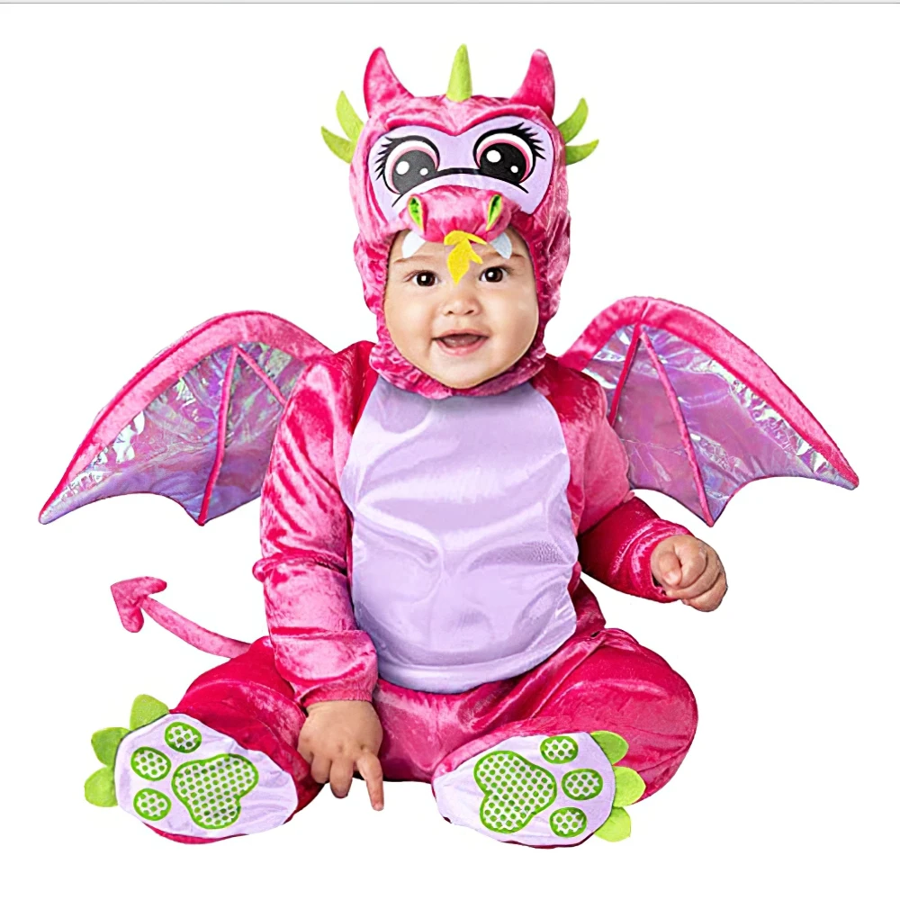 

Wonder Garden Toddlers Baby girls Pink Dinosaur Halloween Chirstmas Purim Holiday Costume Dress Up Outfit
