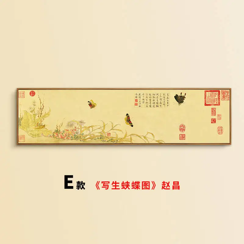 RuoGuan, Китайская каллиграфия, цветы, холст, живопись, настенные художественные плакаты и принты, модульные картины для спальни, домашний декор - Цвет: E