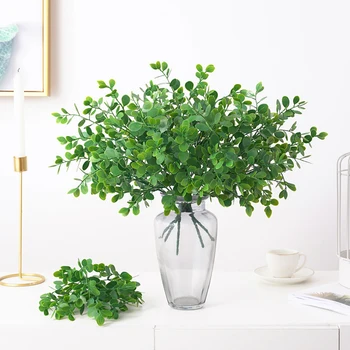 

NEW Artificial Plant Plastic Eucalyptus Tree Branch For Christmas Wedding Decoration Flower Arrangment Faux Foliage