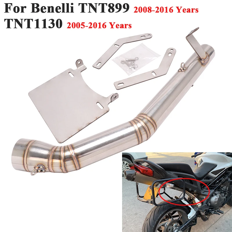 

Слипоны для Benelli TNT 899 1130 TNT899 TNT1130 2005 - 2016 модифицированный выхлопной трубы мотоцикла средний Соединительный патрубок 51 мм
