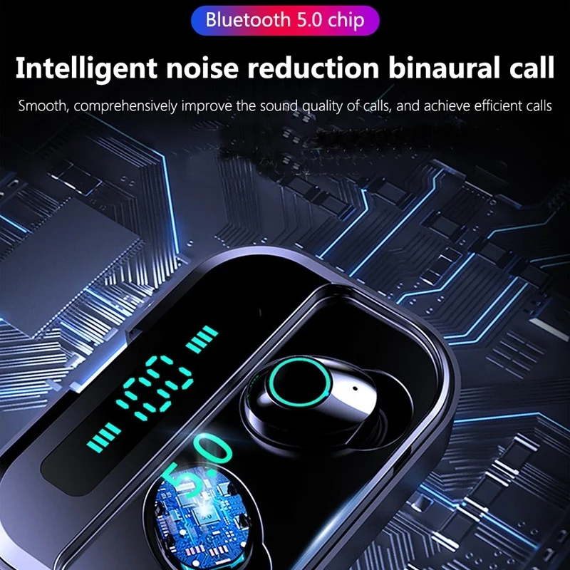Tongdaytech M7 Bluetooth наушники IPX7 ЖК-дисплей наушники-вкладыши Fone De Ouvido беспроводные наушники гарнитура с зарядным устройством 3600 мАч