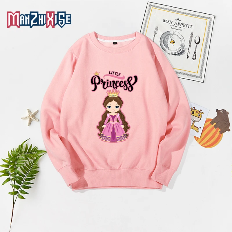 

New Autumn Girls Long Sleeve Sweatshirt Tops Cartoon Princess Printing Pullover Fall Children Kids Clothes Girl Bottoming Shirt