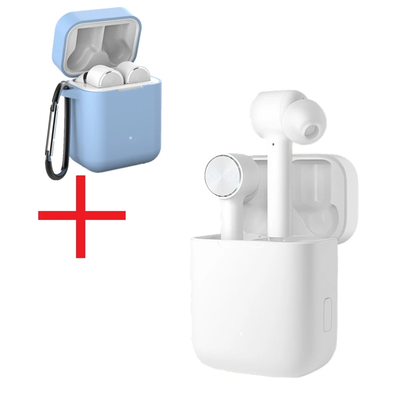 with blue case Xiaomi Air ANC наушники bluetooth True TWS беспроводные стерео спортивные наушники переключатель ENC автоматическая пауза управление нажатием - Цвет: with blue case