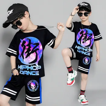 

new Kids Hip Hop Clothing 4-14Y Boys Clothing Enfant tshirt+harem pant Fashion Boy Clothes Cool Sports Suit children tracksuits