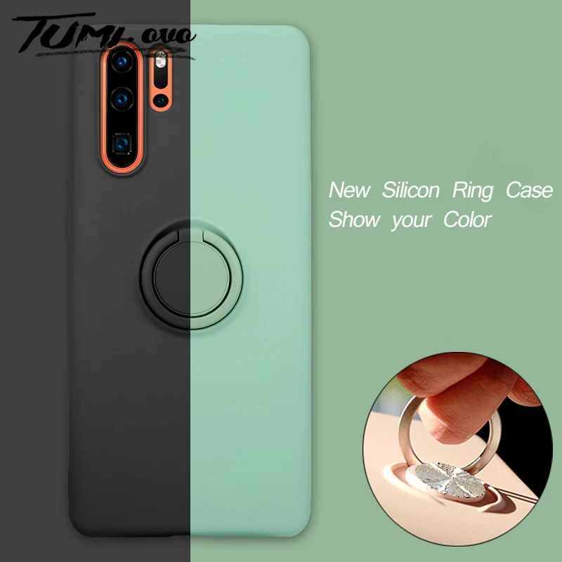 

Shockproof Bracket Case Liquid Silicone For Huawei P30 Pro P20 Lite Honor 10 7A Mate 20 P Smart 2019 Y7 Prime 2018 Nova 3e 4e