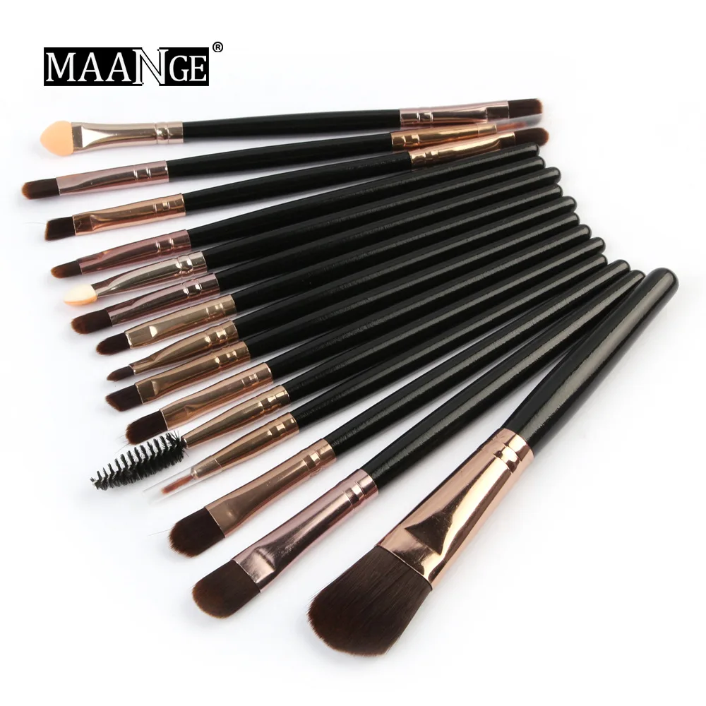Manufacturers Direct Selling Maange 15 Eye Makeup Brush Set Beauty Tool Eyeshadow Brush Foreign Trade Hot Selling