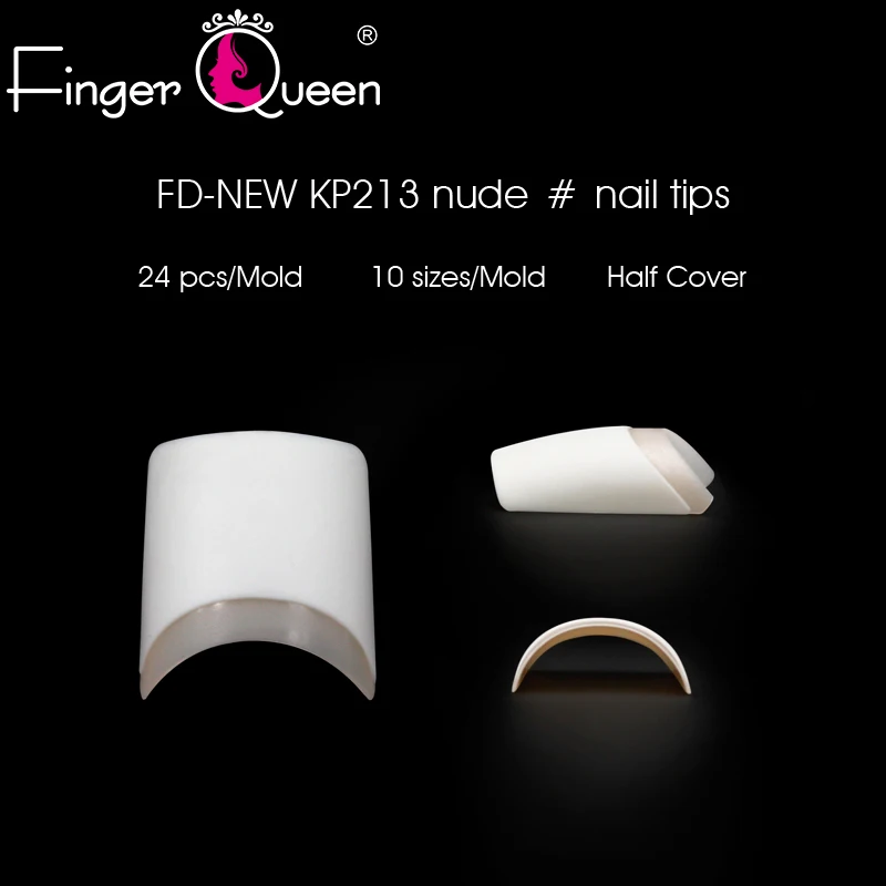 FingerQueen 12/24 шт половину искусственные ногти/прозрачный гроб накладные ногти искусственных цветов DIY подделка УФ Гель-лак для ногтей искусство украшения kp213 - Цвет: Nature-12Pcs