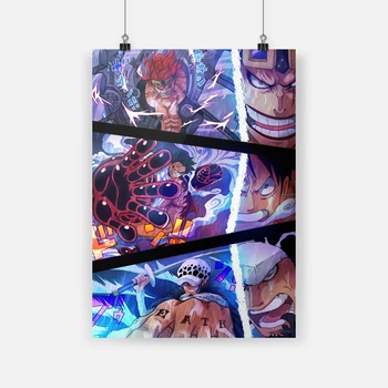 

Luffy Law Eustass Kid One Piece anime Canvas poster Painting wall Art decor Living room Bedroom Study Home Decoration Prints