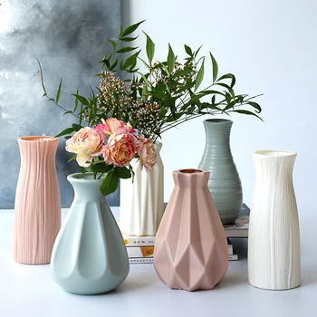 

Creative Drop-resistant Plastic Imitation Ceramic Vase Window Vase Living Room Bedroom Fake flower Decoration Vase 20