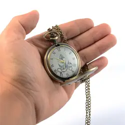 Карманные часы с принтом якоря римские цифры часы кварцевые с цепочкой ожерелья для мужчин и женщин подарок