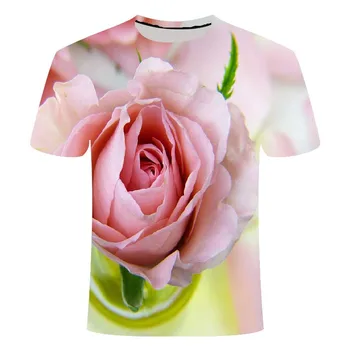 

Summer 2020 Men's T-shirt Fun Rose Flower 3D Printed T-shirt Chinese Style T-shirt Streetwear Casual All-match Creative T-shirt